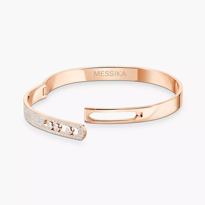 Bangle Move Noa Semi Pavé Bracelet Diamant Or Rose