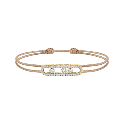 Messika CARE(S) Beige Pavé Cord Bracelet Yellow Gold Diamond Bracelet