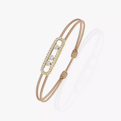 Cordon Messika CARE(S) Beige Pavé Bracelet Diamant Or Jaune