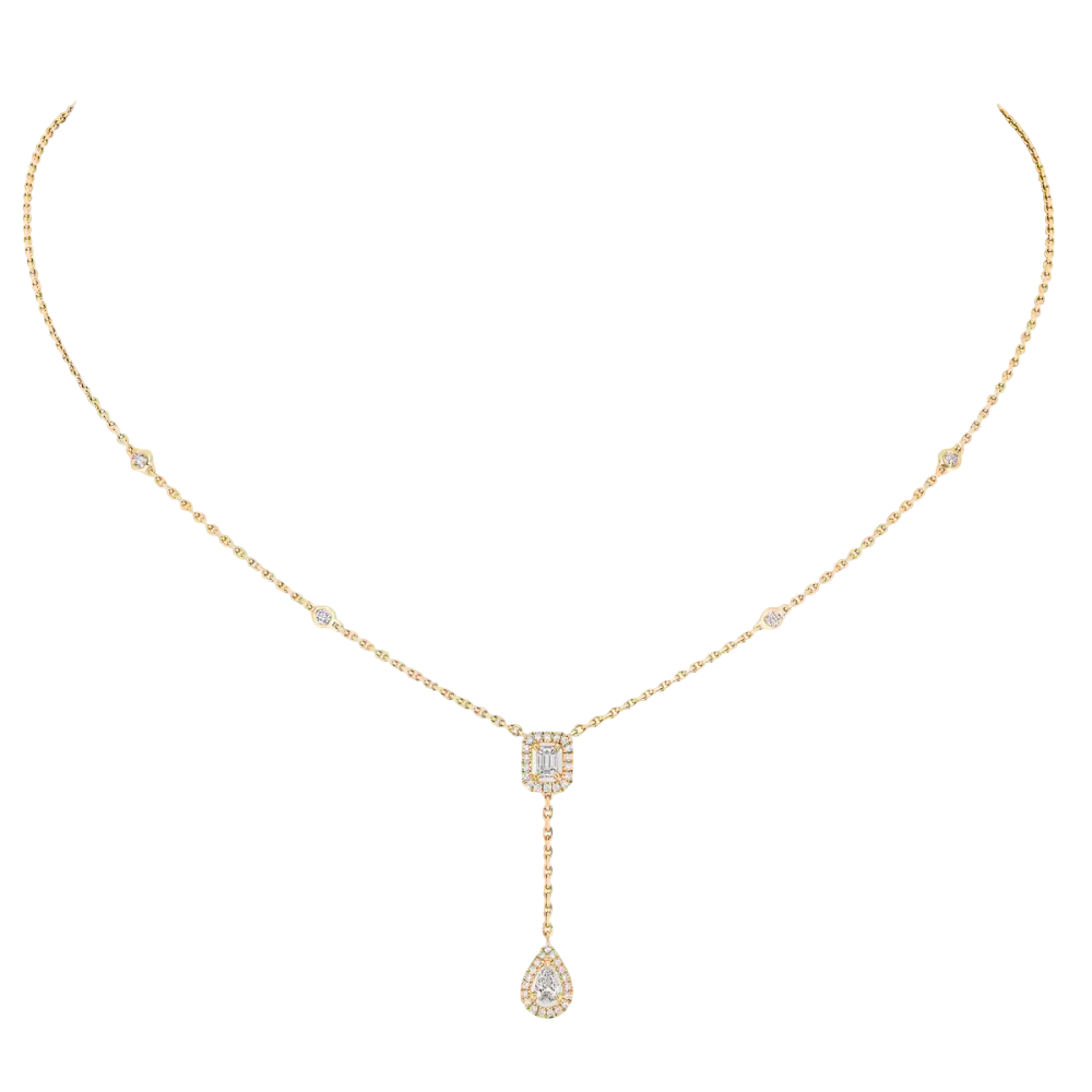 Collier cravate My Twin 0,10ct x2