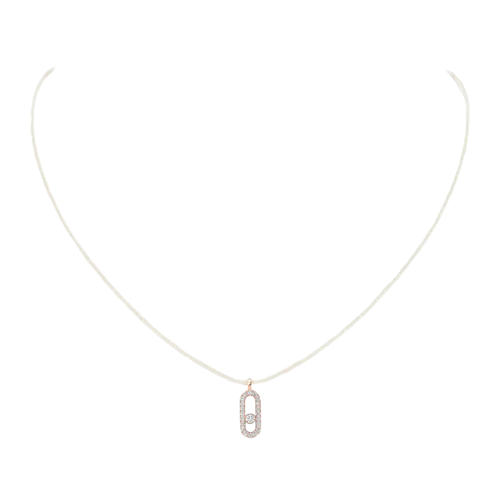 Messika Care(s) cream cord pavé necklace