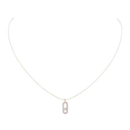 Messika Care(s) cream cord pavé necklace