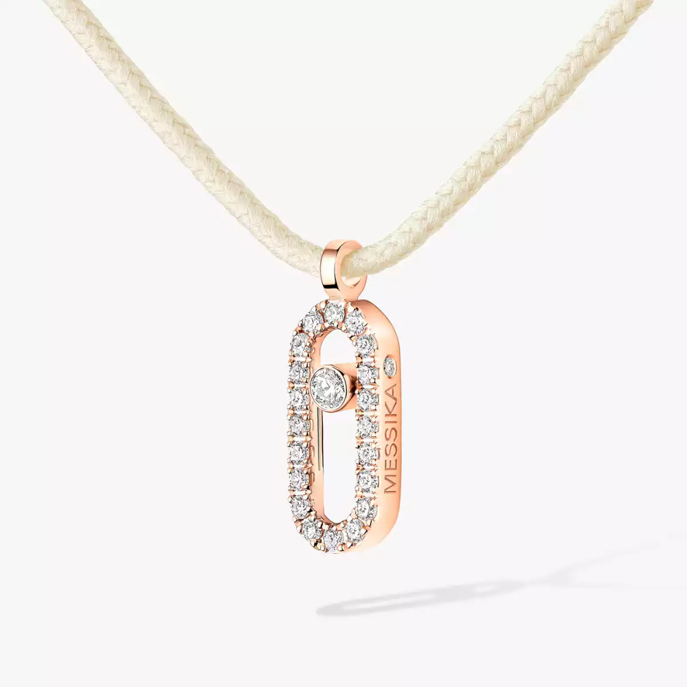 Messika Care(s) cream cord pavé necklace