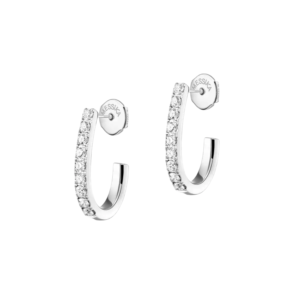 Gatsby XS Hoop White Gold Diamond Earrings