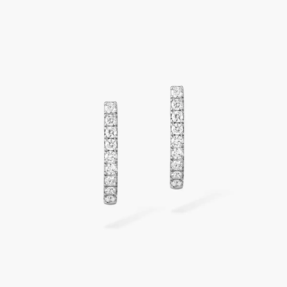 Gatsby XS Hoop White Gold Diamond Earrings