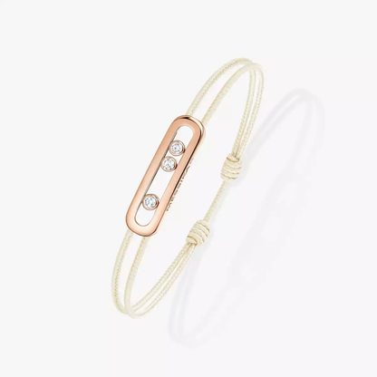 Bracelet cordon Messika Care(s) crème Bracelet cordon crème et or rose