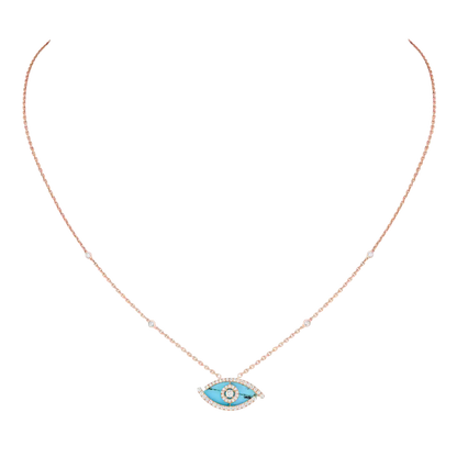 Lucky Eye Türkis Kette Diamant Roségold