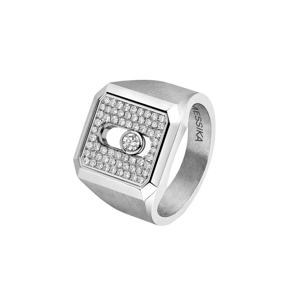 Move Titanium pavé signet ring