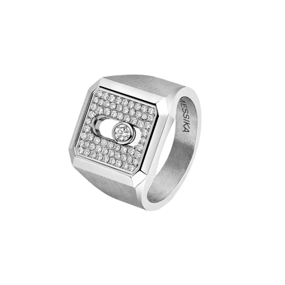 Move Titanium pavé signet ring