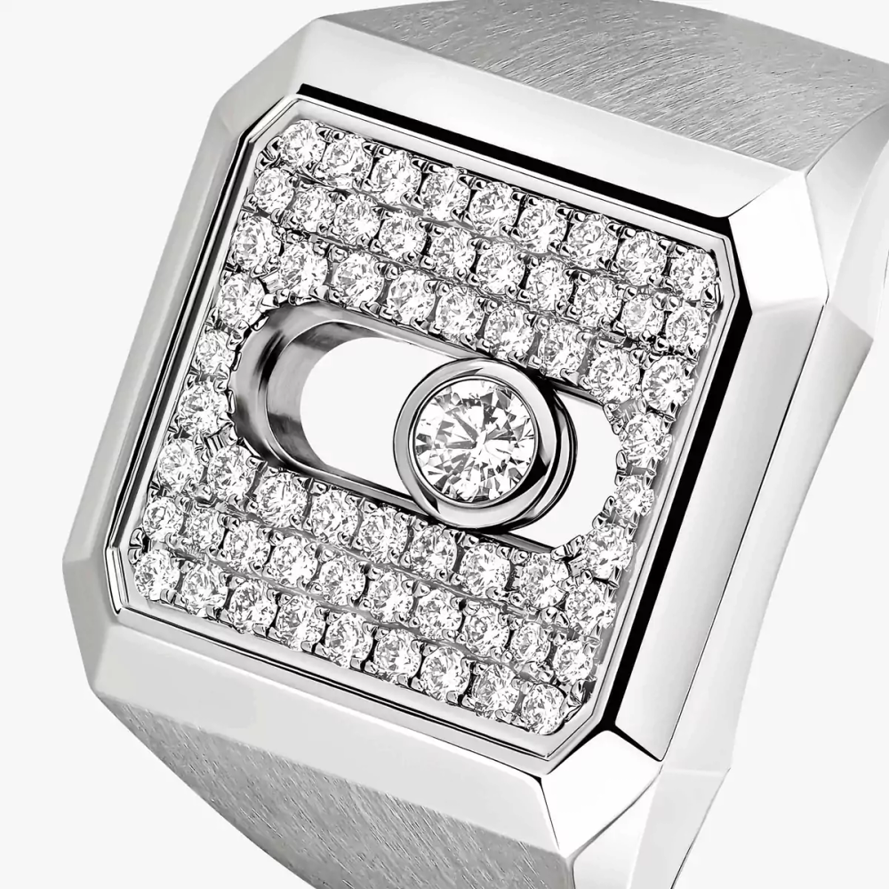 Move Titanium pavé signet ring