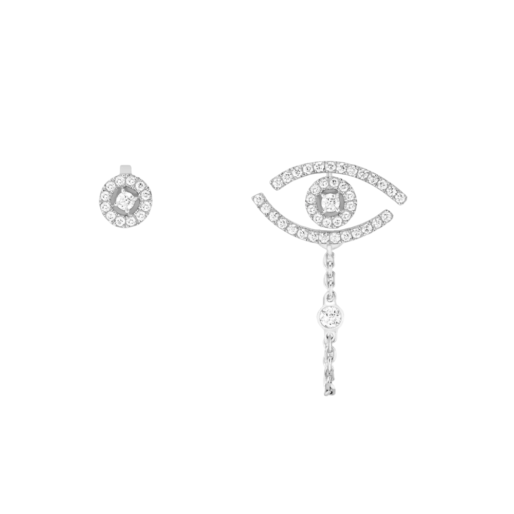 Lucky Eye Diamond Pavé Jewelry White Gold Diamond Earrings