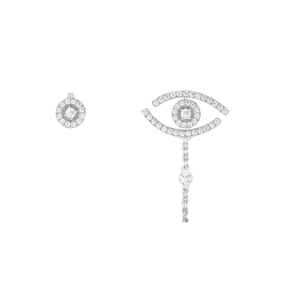 Lucky Eye Diamond Pavé Jewelry White Gold Diamond Earrings