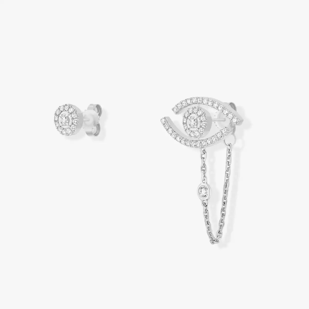 Lucky Eye Diamond Pavé Jewelry White Gold Diamond Earrings