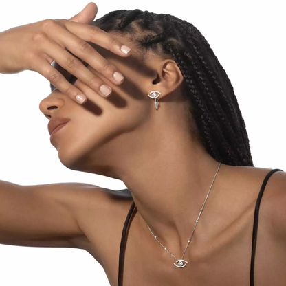 Lucky Eye Diamond Pavé Jewelry White Gold Diamond Earrings