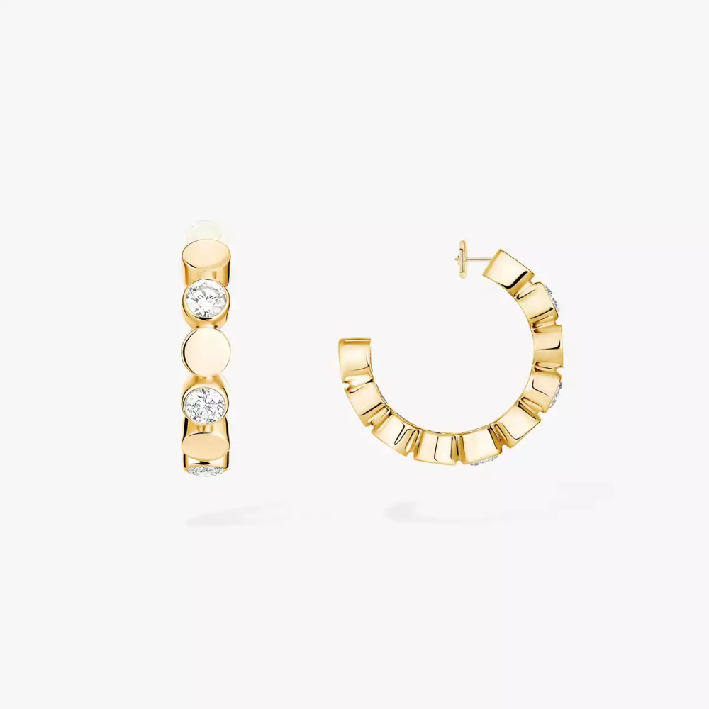 Boucles d'oreilles créoles D-Vibes Boucles d'oreilles créoles diamant en or jaune D-Vibes