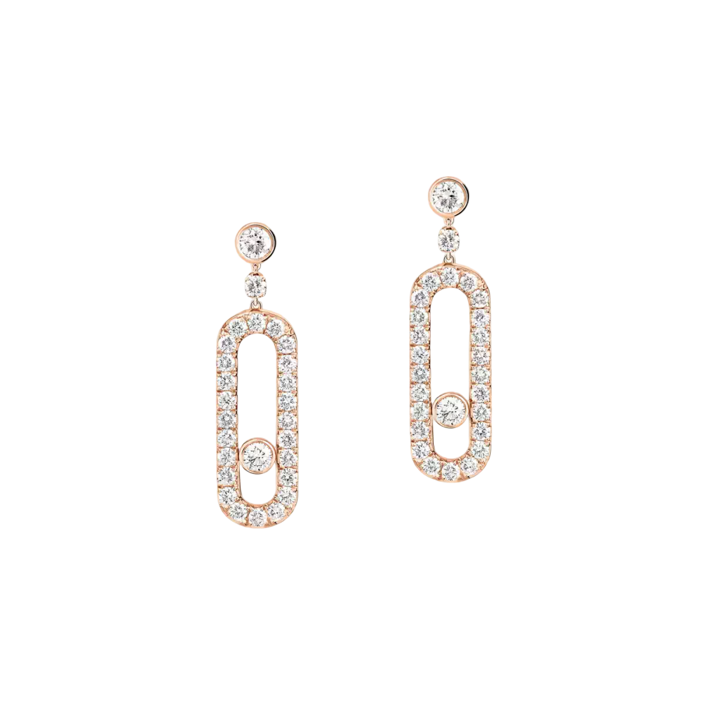 Boucles d'oreilles dormeuses Move Uno Boucles d'oreilles Diamant Or Rose