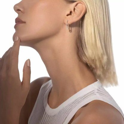 Boucles d'oreilles dormeuses Move Uno Boucles d'oreilles Diamant Or Rose