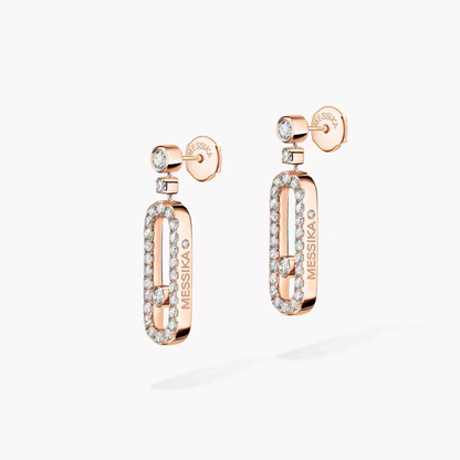 Boucles d'oreilles dormeuses Move Uno Boucles d'oreilles Diamant Or Rose
