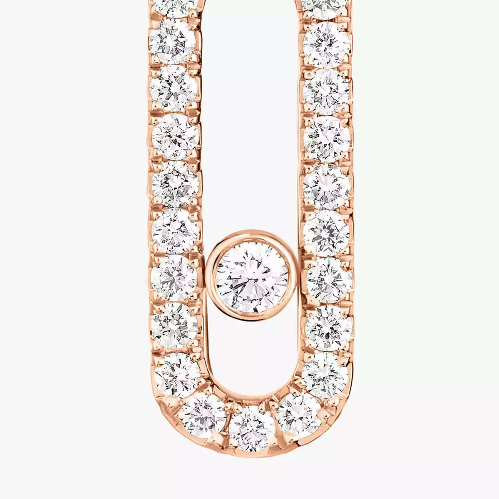 Boucles d'oreilles dormeuses Move Uno Boucles d'oreilles Diamant Or Rose