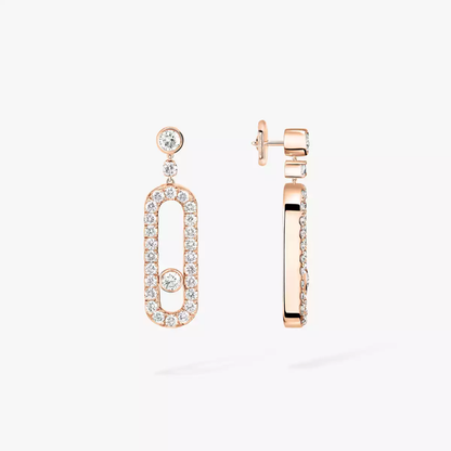 Boucles d'oreilles dormeuses Move Uno Boucles d'oreilles Diamant Or Rose