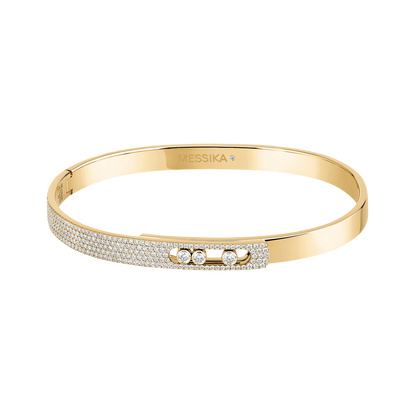 Mit Diamanten ausgefasste Move Noa Armspange KM Armband Diamant Gelbgold