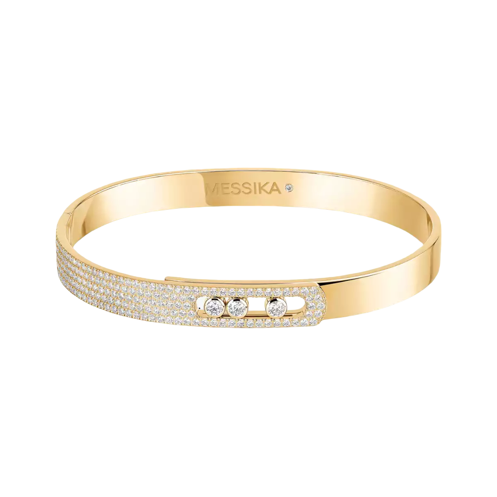 Bangle semi-pavé Move Noa grandes tailles Bracelet Diamant Or Jaune