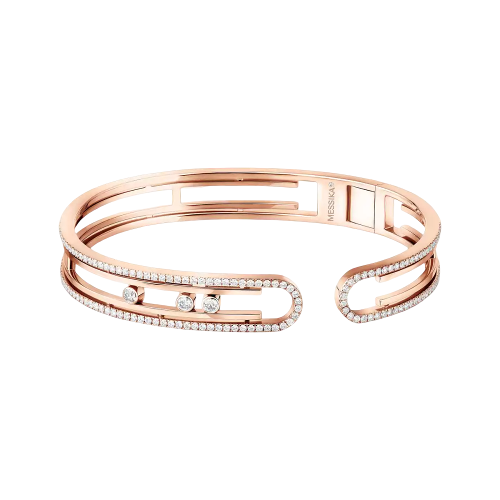 Move 10th Bangle Pink Gold Diamond Bracelet