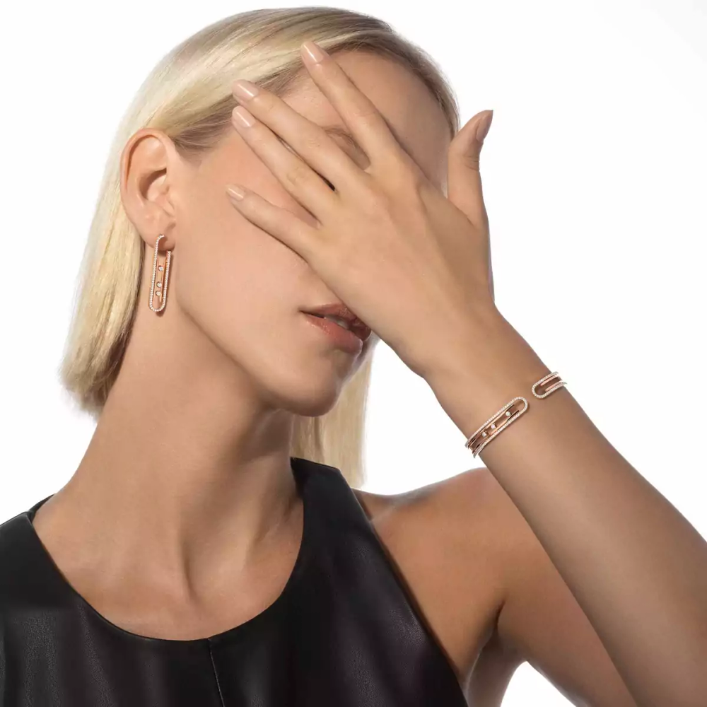 Move 10th Bangle Pink Gold Diamond Bracelet