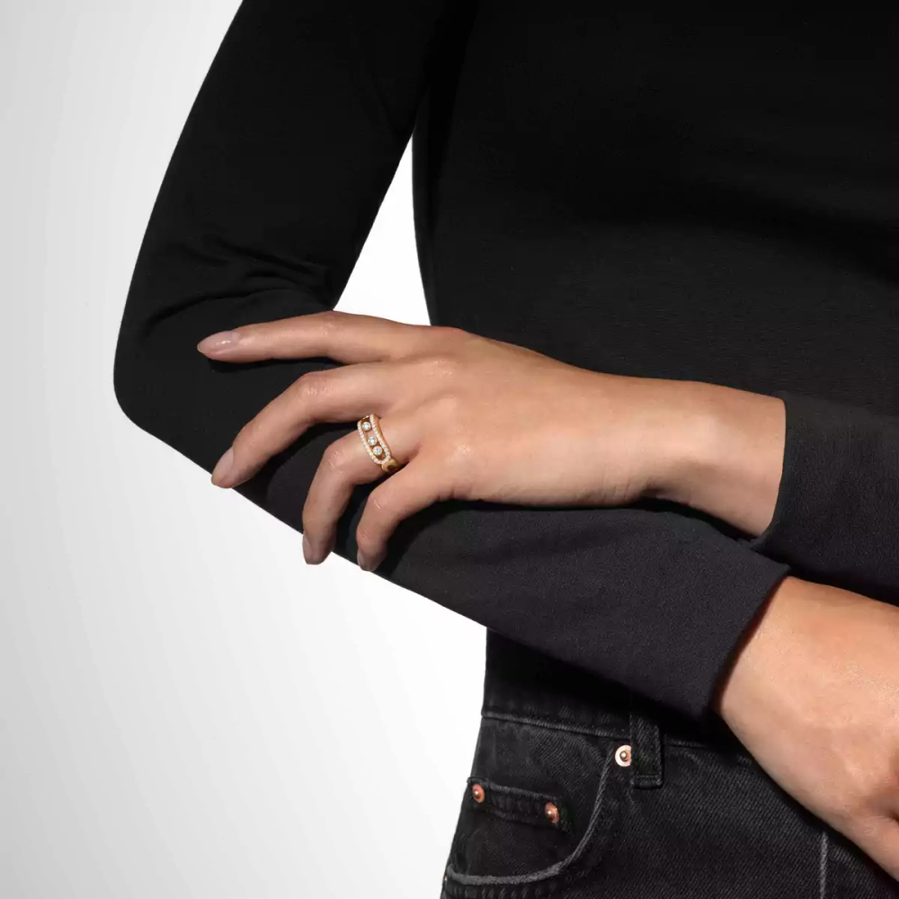 Move Classique Pavé Yellow Gold Diamond Ring