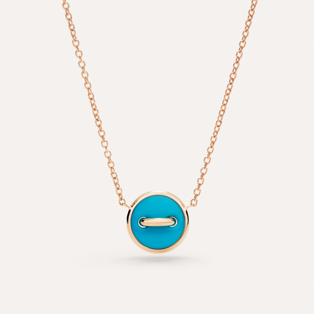 Pom Pom Dot Reversible Necklace With Pendant