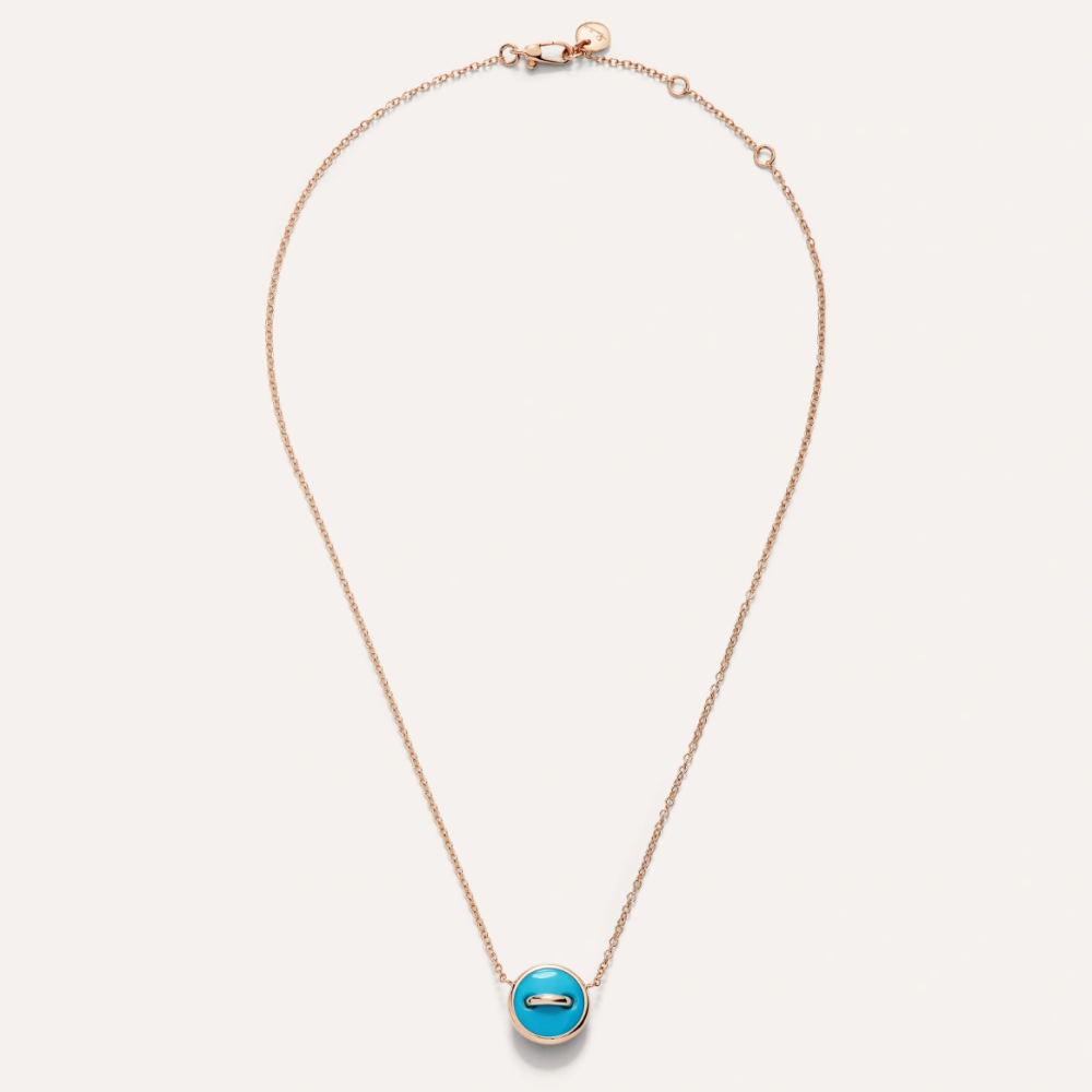 Pom Pom Dot Reversible Necklace With Pendant