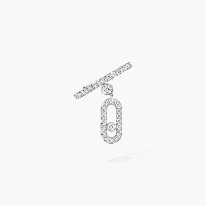 Move Uno single clip pavé drop pendant earring