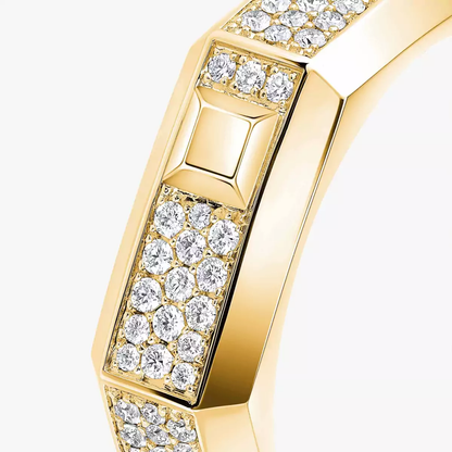Moderniste Ring mit Diamanten ausgefasst, mittelgroßes Modell