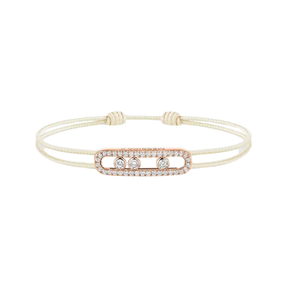 Bracelet cordon crème pavé Messika Care(s)
