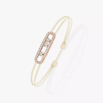 Bracelet cordon crème pavé Messika Care(s)