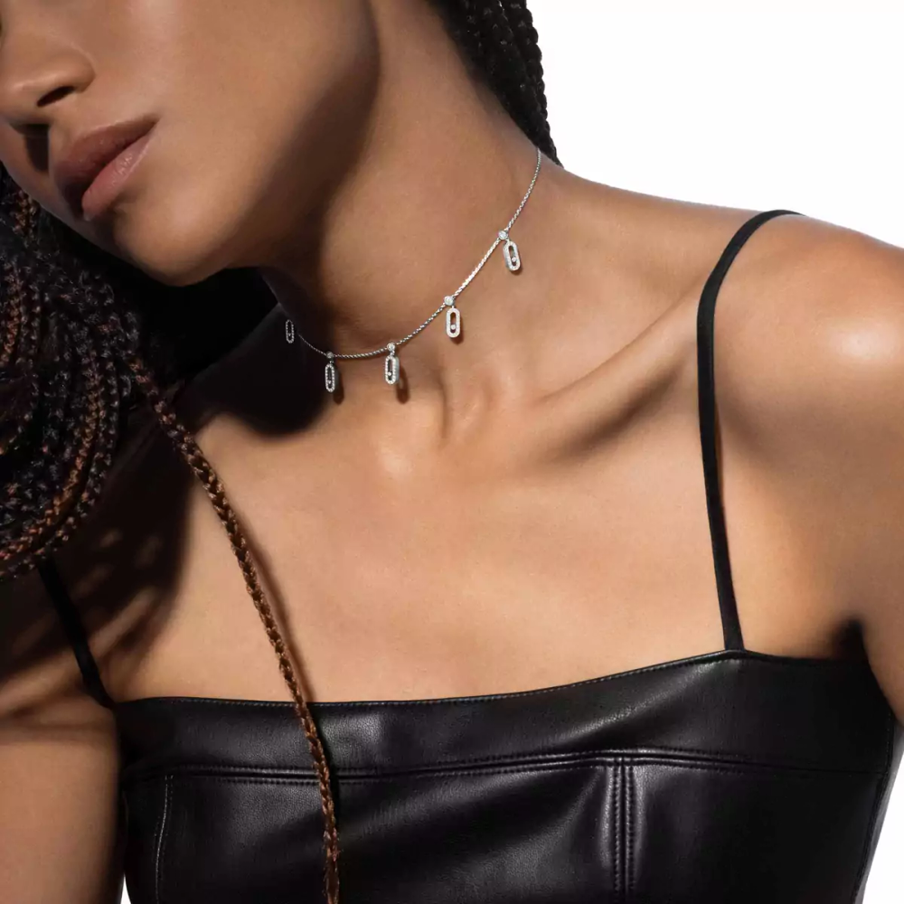 Collier choker pampille pavé Move Uno