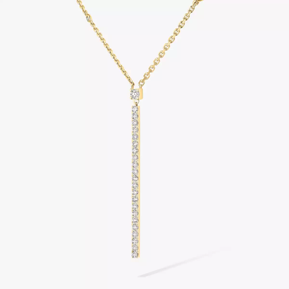 Collier barrette verticale Gatsby Kette Diamant Gelbgold