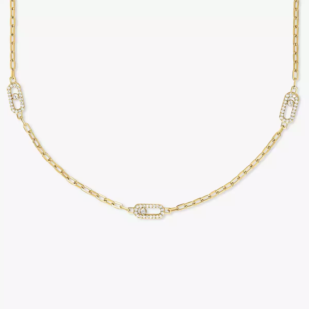 Sautoir Move Uno Kette Diamant Gelbgold