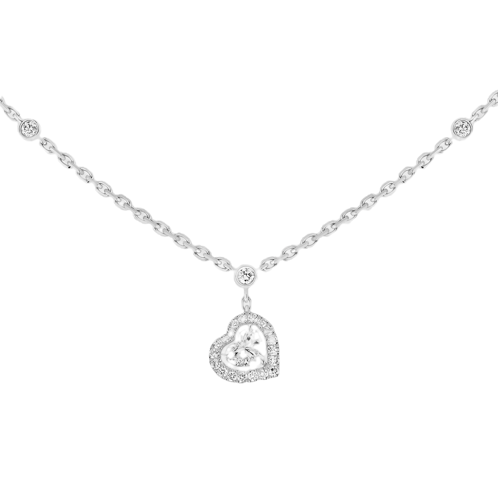 White Gold Diamond Necklace Joy cœur 0.15-carat diamond