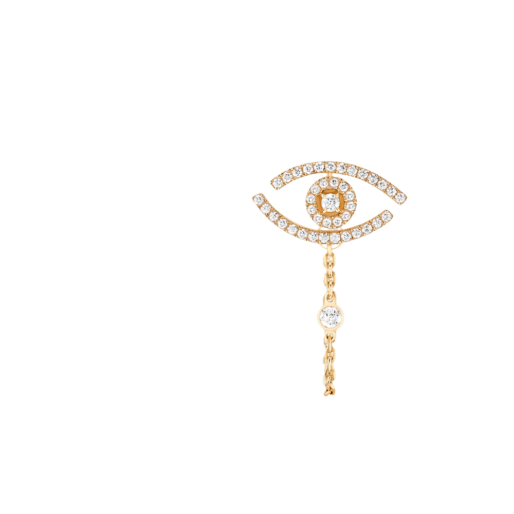 Yellow Gold Diamond Earrings Lucky Eye Diamond Pavé Jewelry
